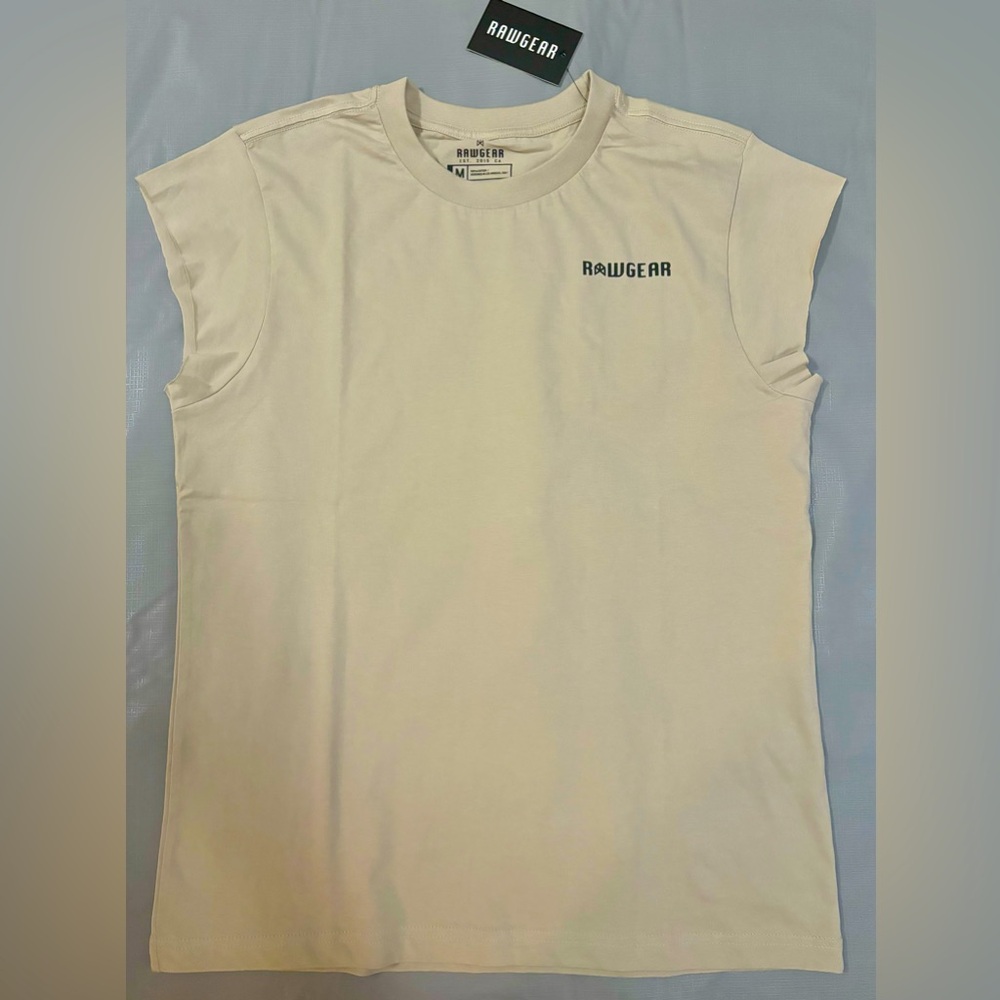 Rawgear Men Cap sleeve tee- Beige (Medium)